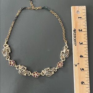 Vintage Gold and Purple Leaf Chocker Style Necklace